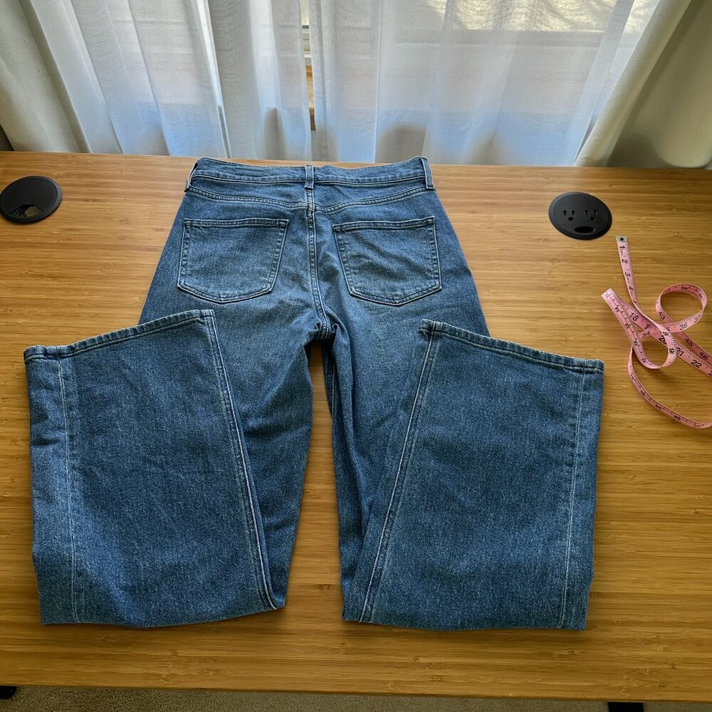 AYR Wide Leg Flare Jeans in Blue Denim - Picture 3 of 12